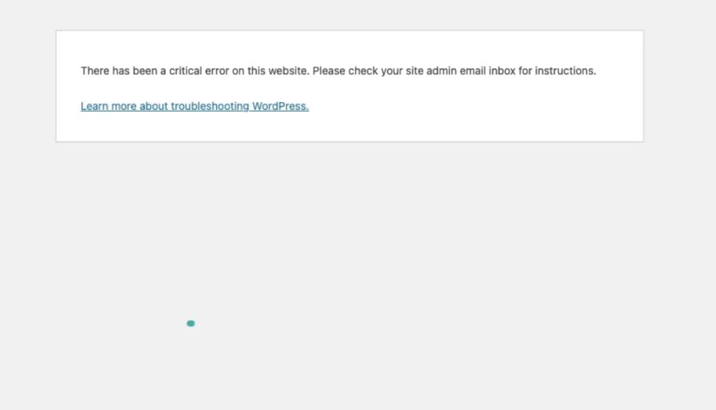 How to Fix "There has been a critical error on this website" WordPress error. 1 there has been a critical error on thie website wo