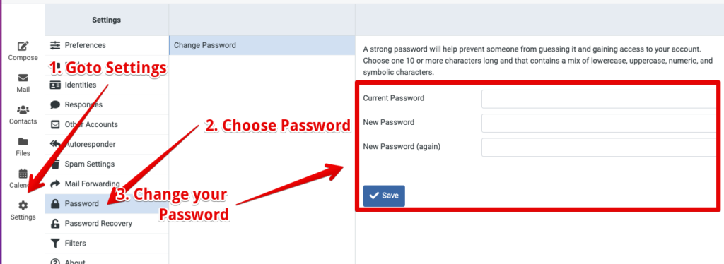 how to change your email password